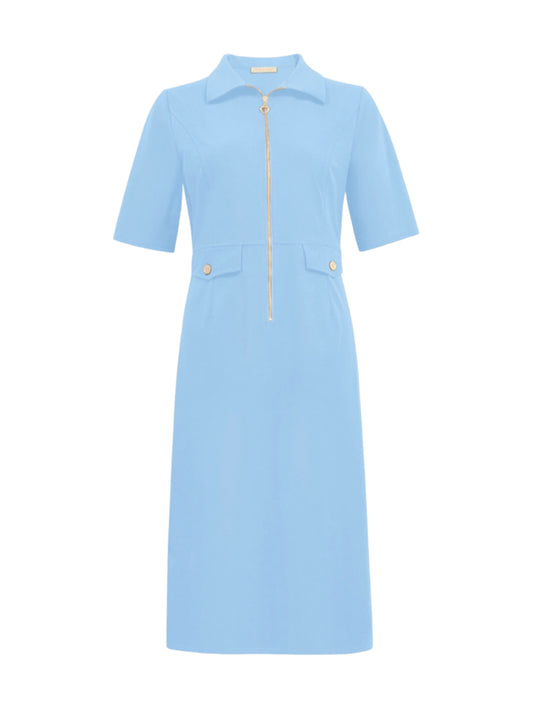 Triple Nine - Travel Jurk Celin Lichtblauw - 51808 - Peet kleding