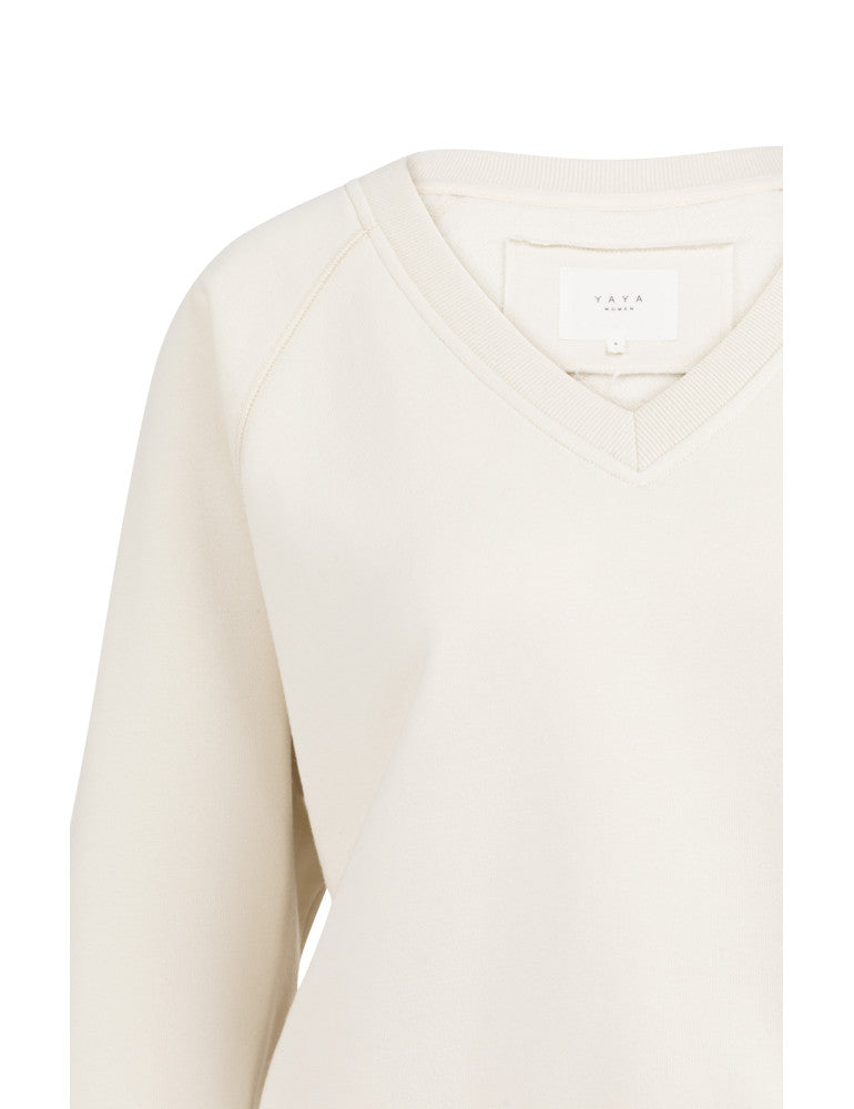 Yaya Sweater V-hals Ecru - Peet kleding