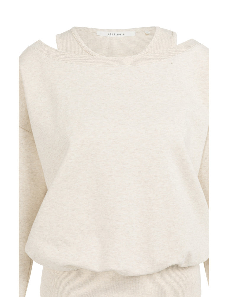 Yaya Sweater Double Ecru Melee - Peet kleding