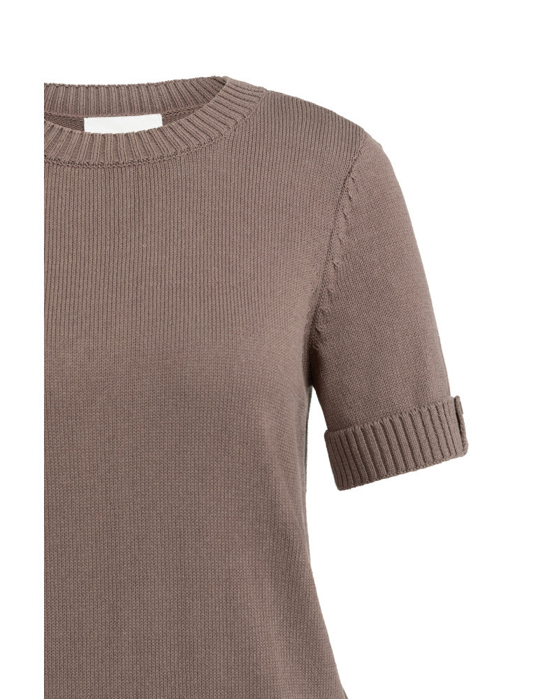 Yaya Trui Korte Mouw Taupe - Peet kleding