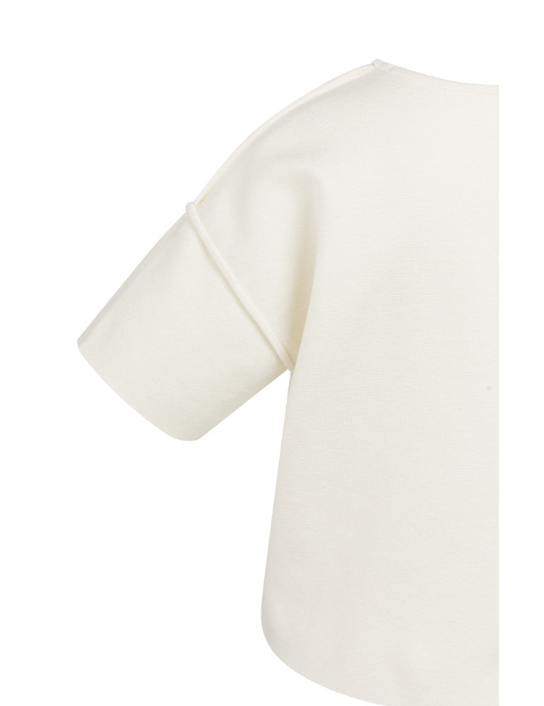 Yaya Sweater Korte Mouw Ecru - Peet kleding