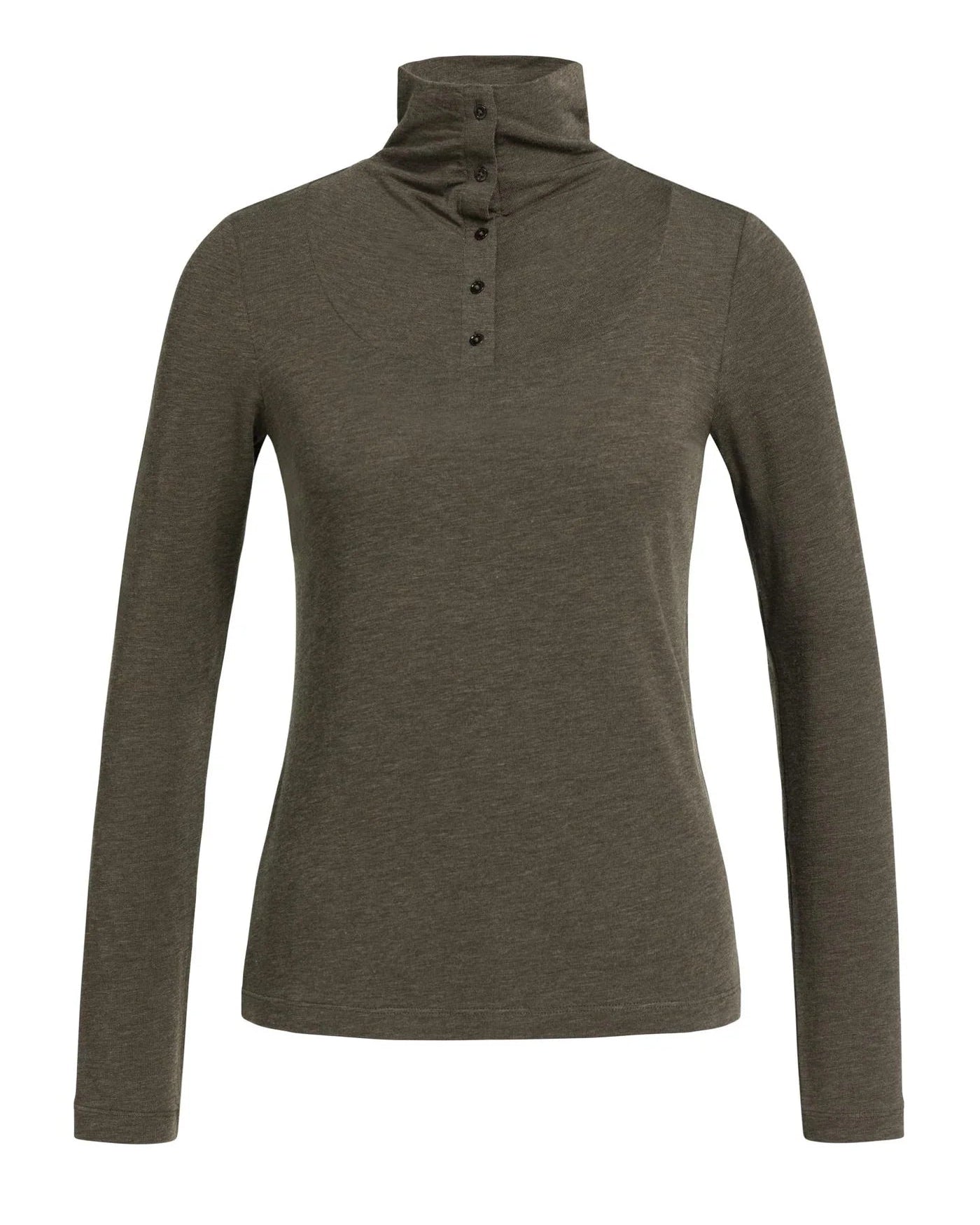 Yaya Top Turtle Neck Slate Black Brown
