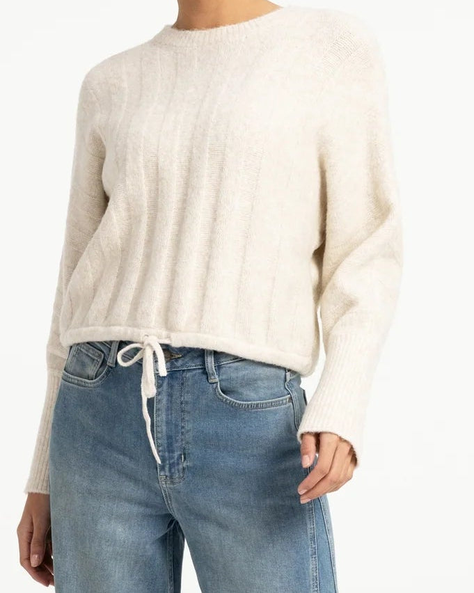 Yaya Sweater Batwing Slate Offwhite Melange