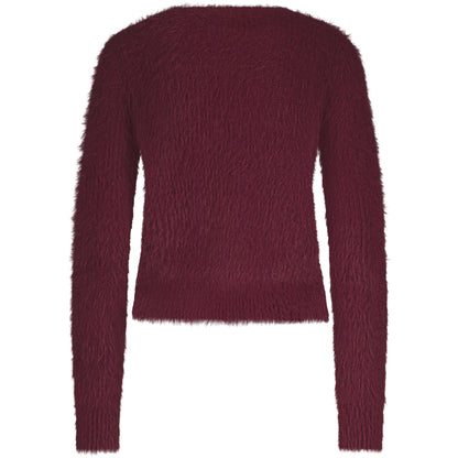 Red Button Vest Fuzzy Bordeaux - Peet kleding