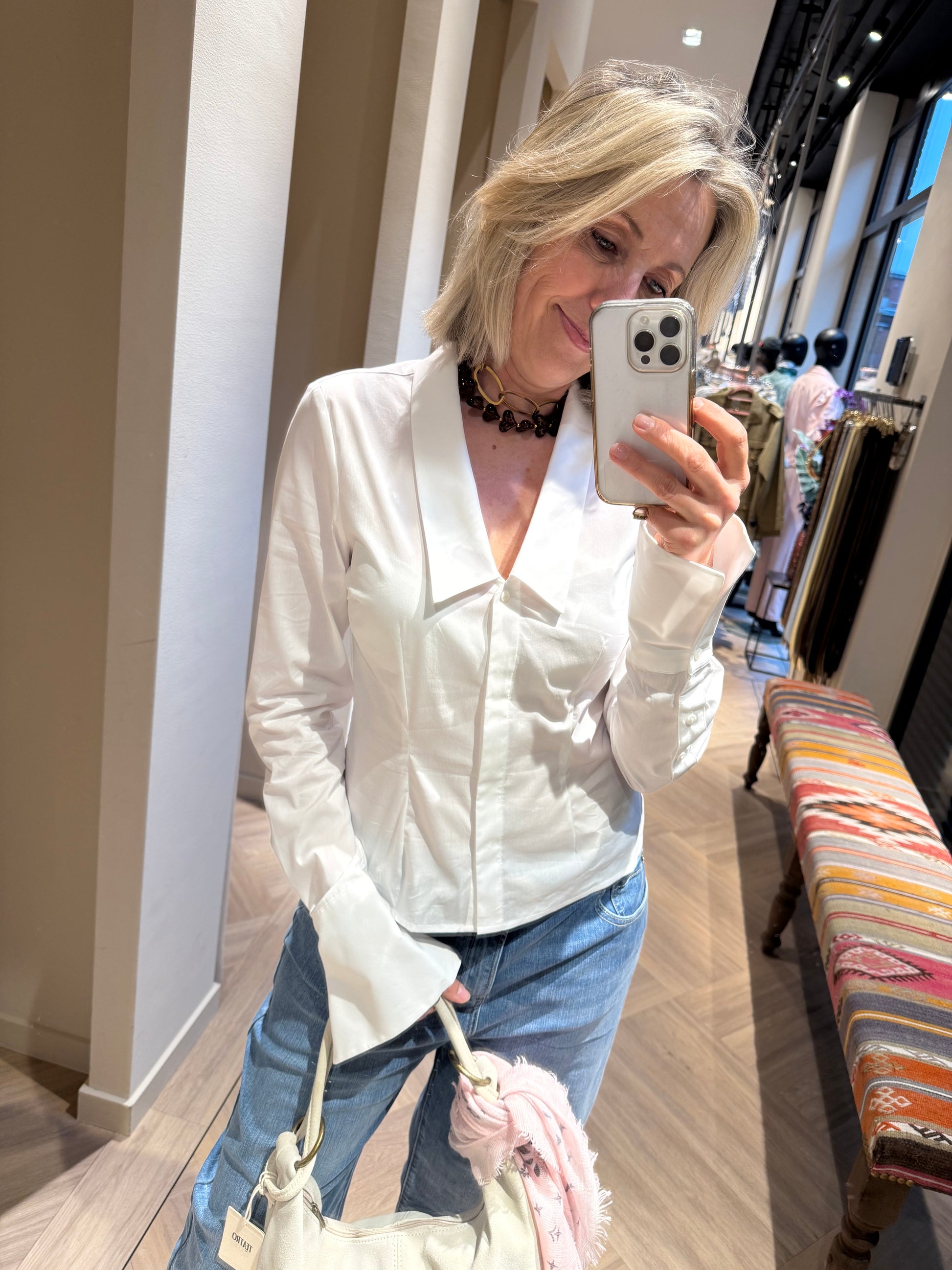 Copenhage Muse Blouse Poppy Bright White - Peet kleding