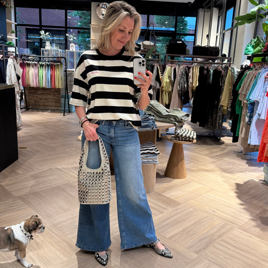 Azzurro T-Shirt Mandy Streep Zwart