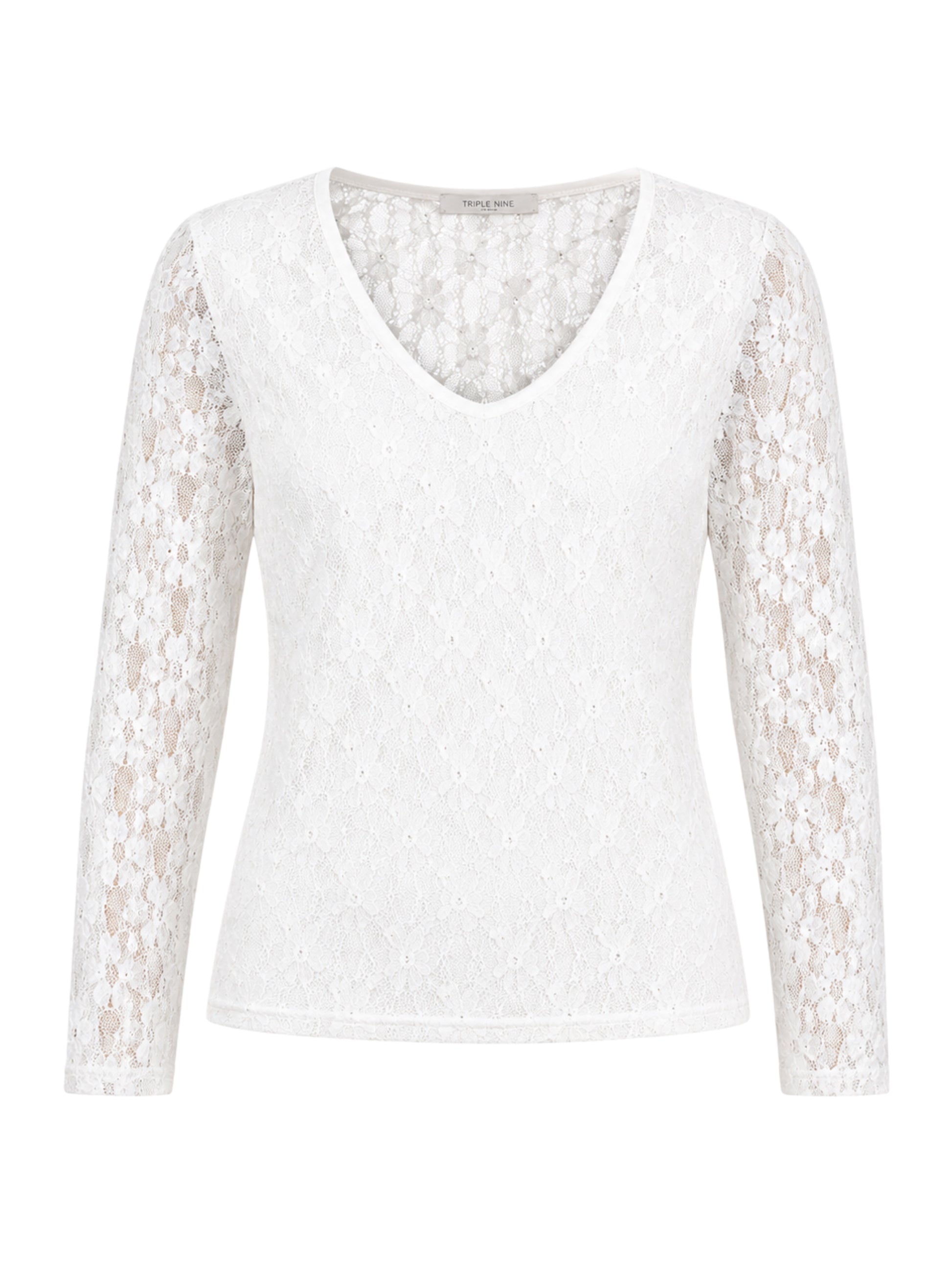 Triple Nine - Kanten Top Lucy Wit - Peet kleding