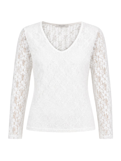 Triple Nine - Kanten Top Lucy Wit - Peet kleding