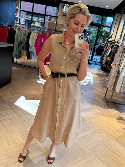 Jurk Linnen Pien Camel - Peet kleding
