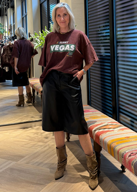 T-Shirt Vegas Oversized Bordeaux - Peet kleding