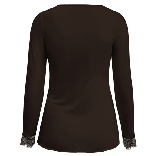 Triple Nine - Cashmere Top Lou Lou Donkerbruin - 9003 - Peet kleding