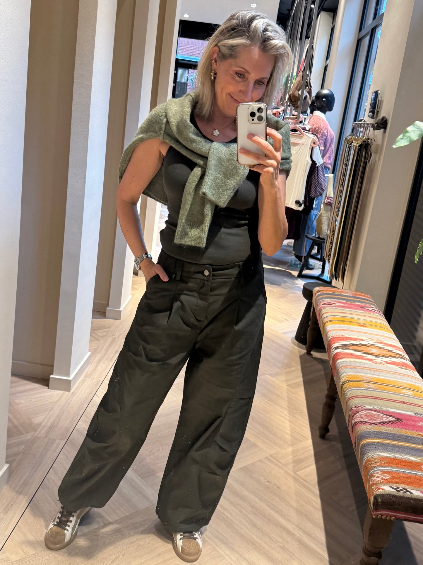 With Black Track Pant Nightgreen - Peet kleding