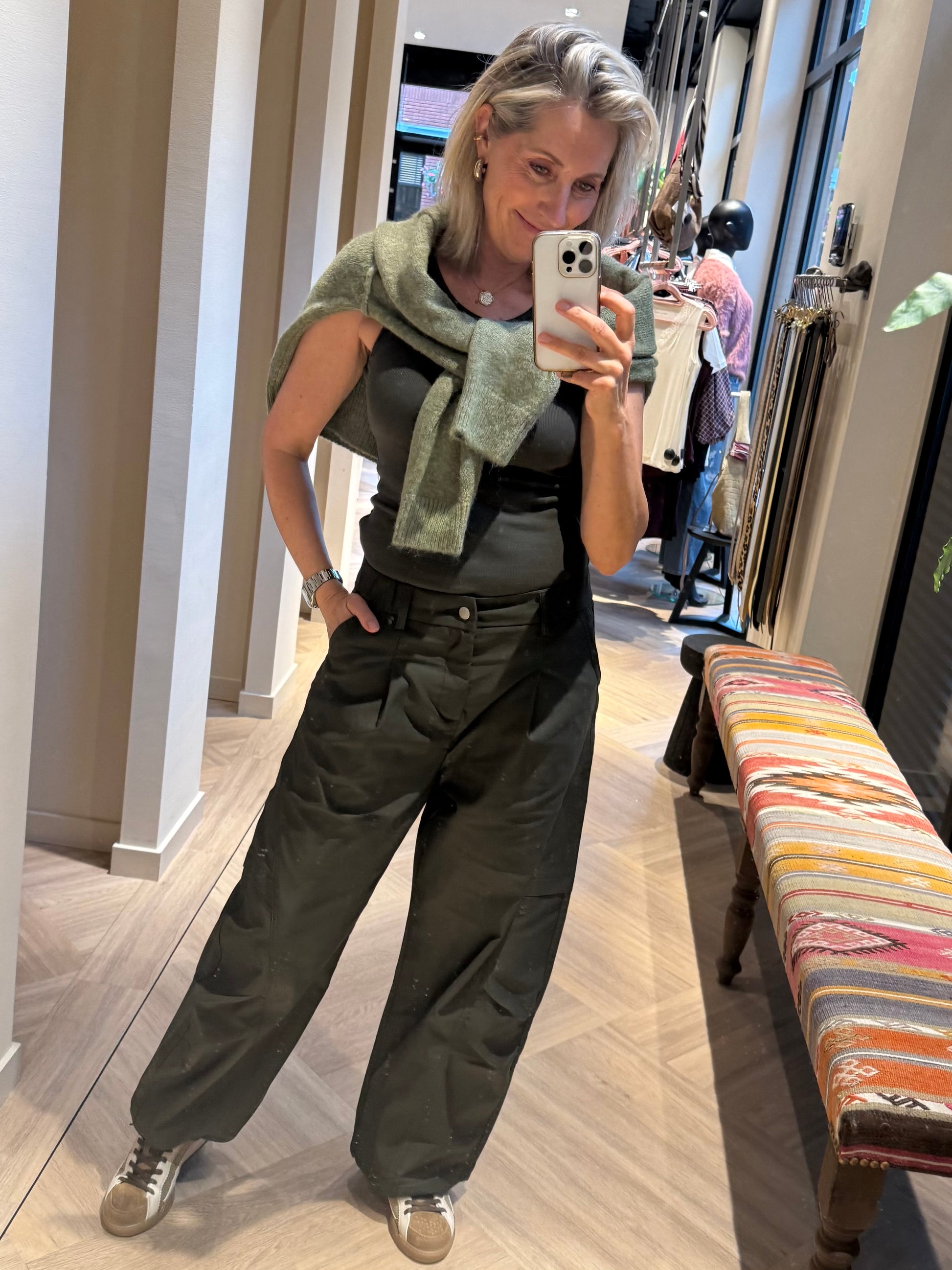 With Black Track Pant Nightgreen - Peet kleding