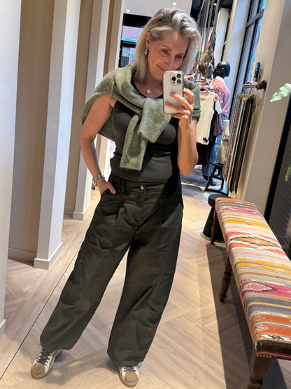 With Black Track Pant Nightgreen - Peet kleding
