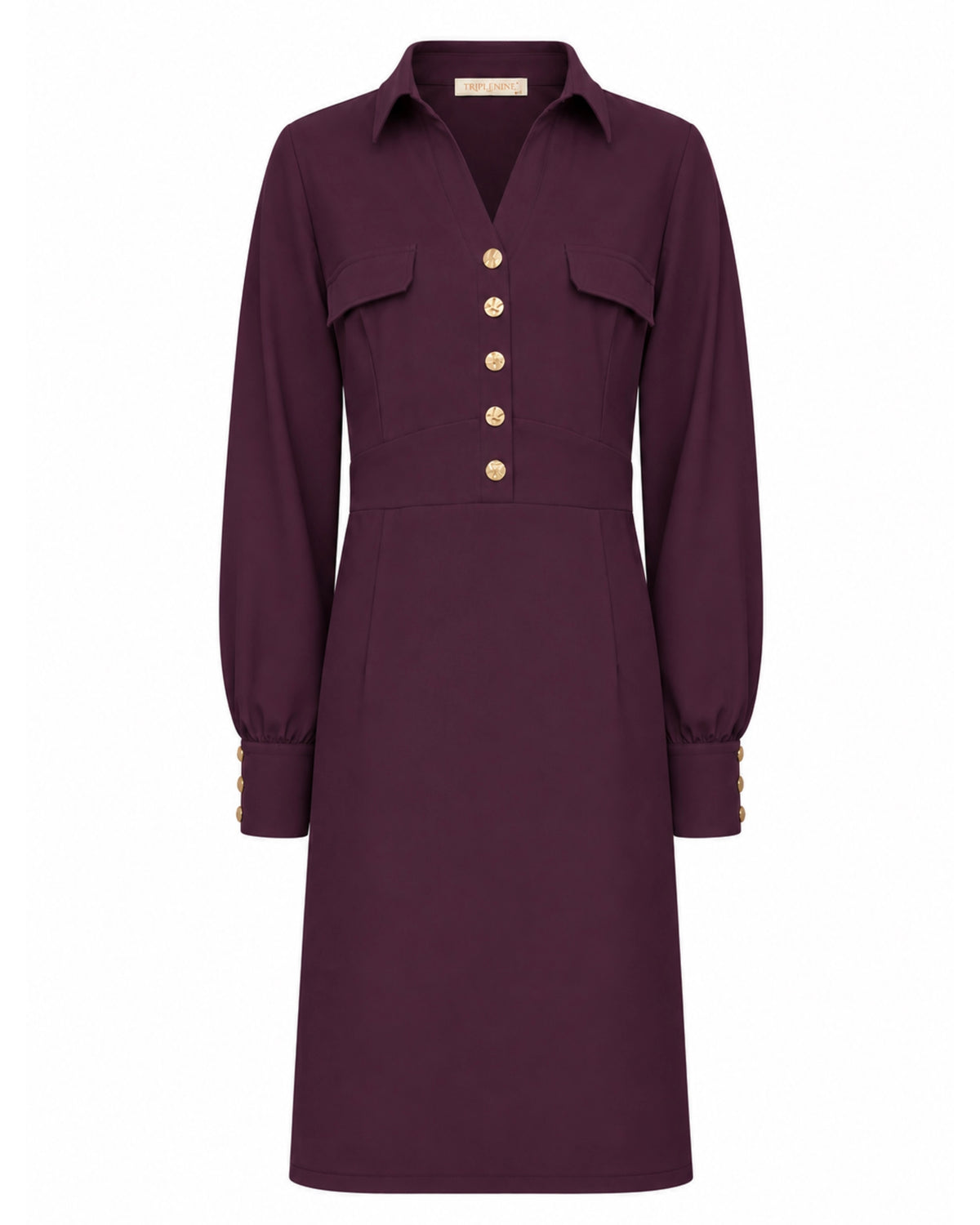 Triple Nine - Travel Jurk Melin Aubergine - 51810 - Peet kleding