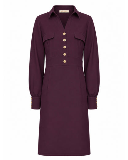 Triple Nine - Travel Jurk Melin Aubergine - 51810 - Peet kleding