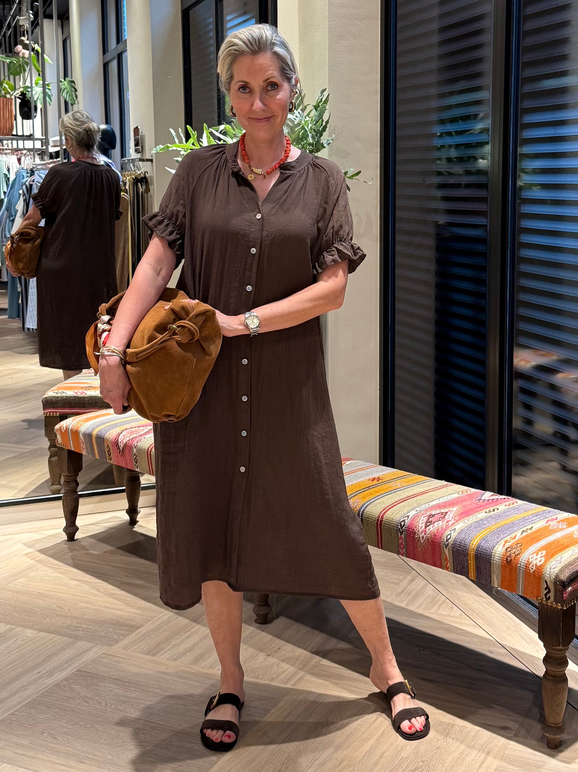 Jurk Amber Bruin - Peet kleding
