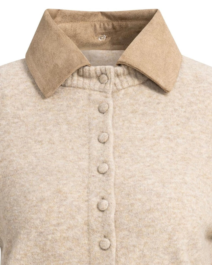 Yaya Vest Light Beige Melange - Peet kleding