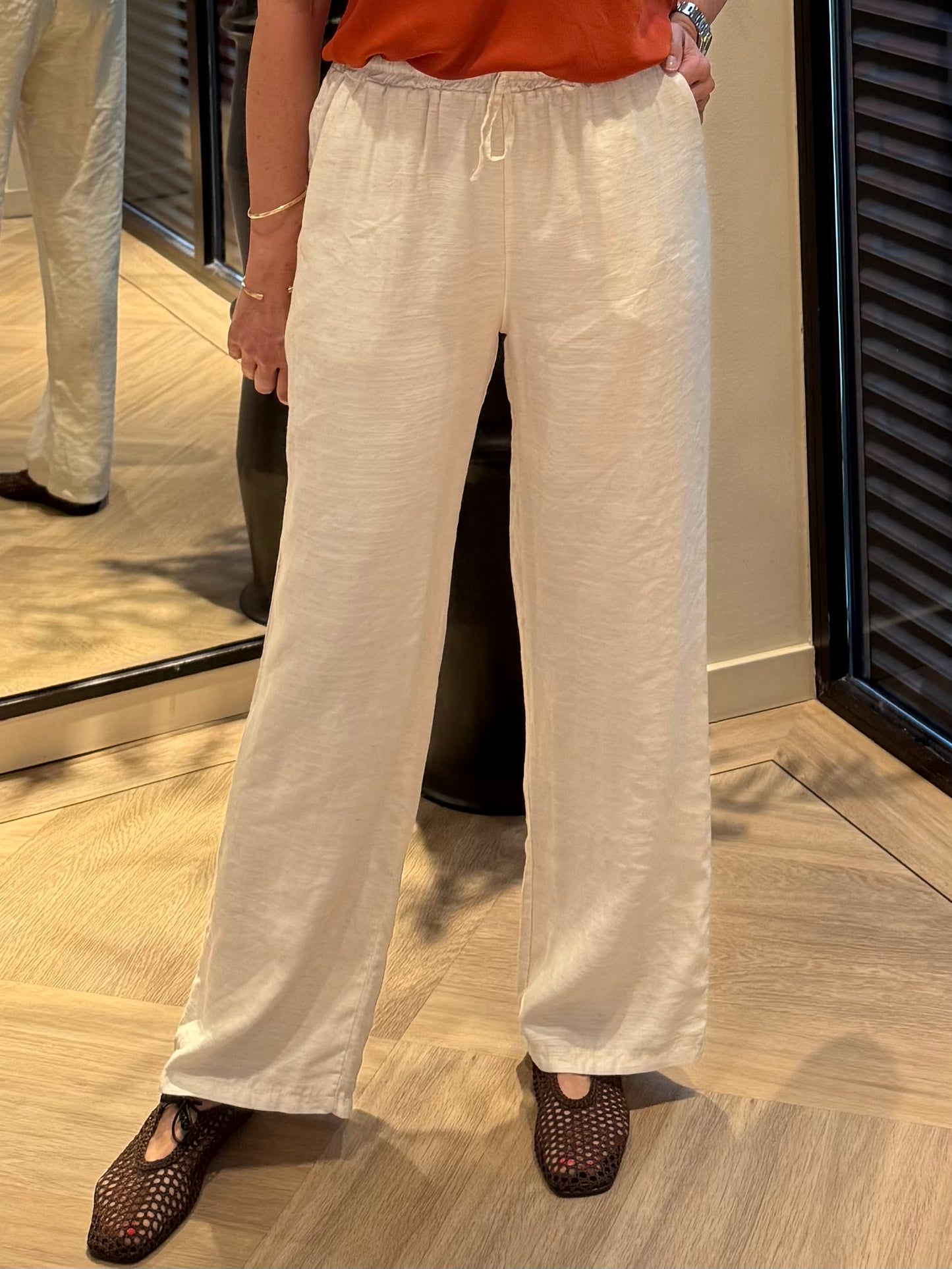 Broek Amy Wide Leg Offwhite