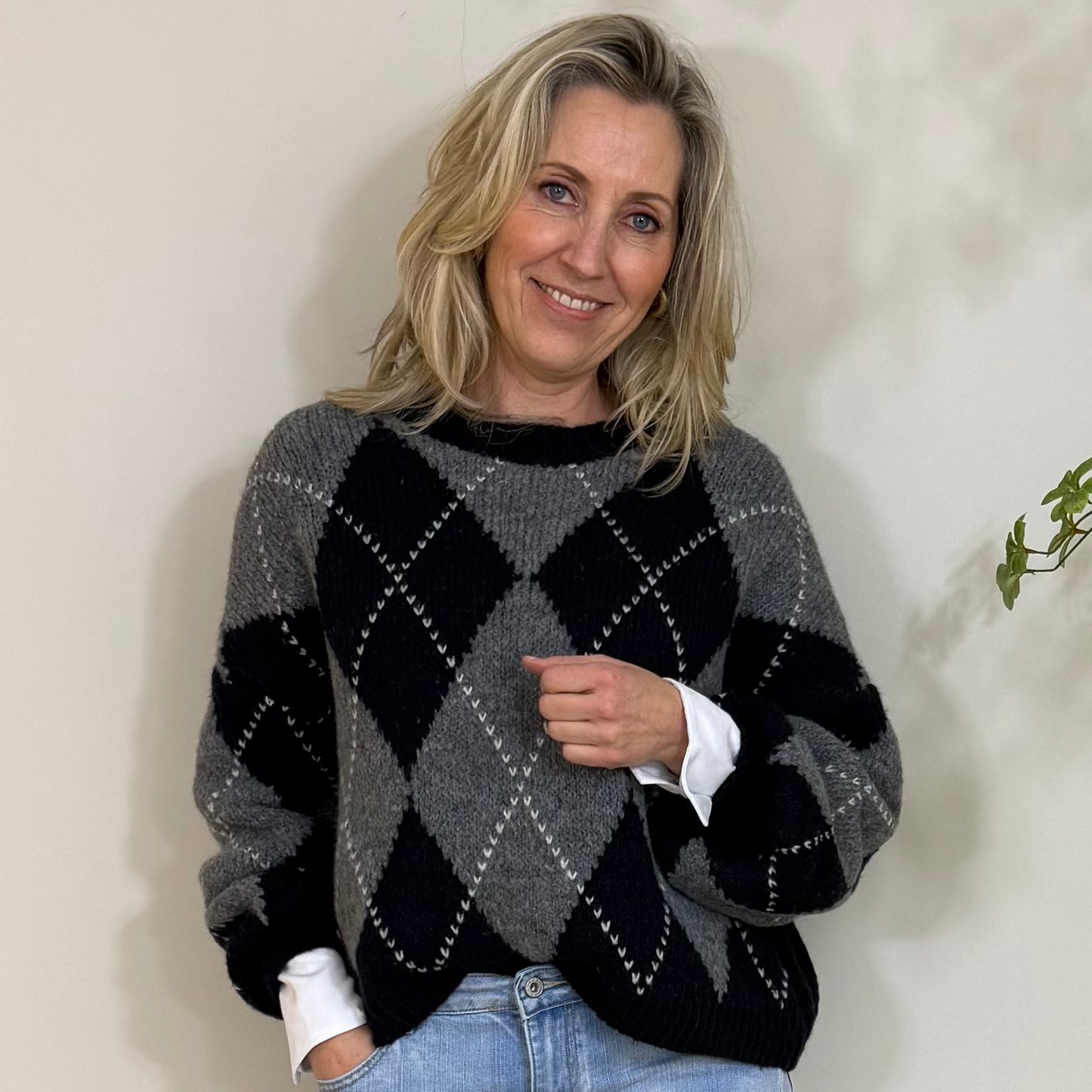 Trui Saar College Navy - Peet kleding