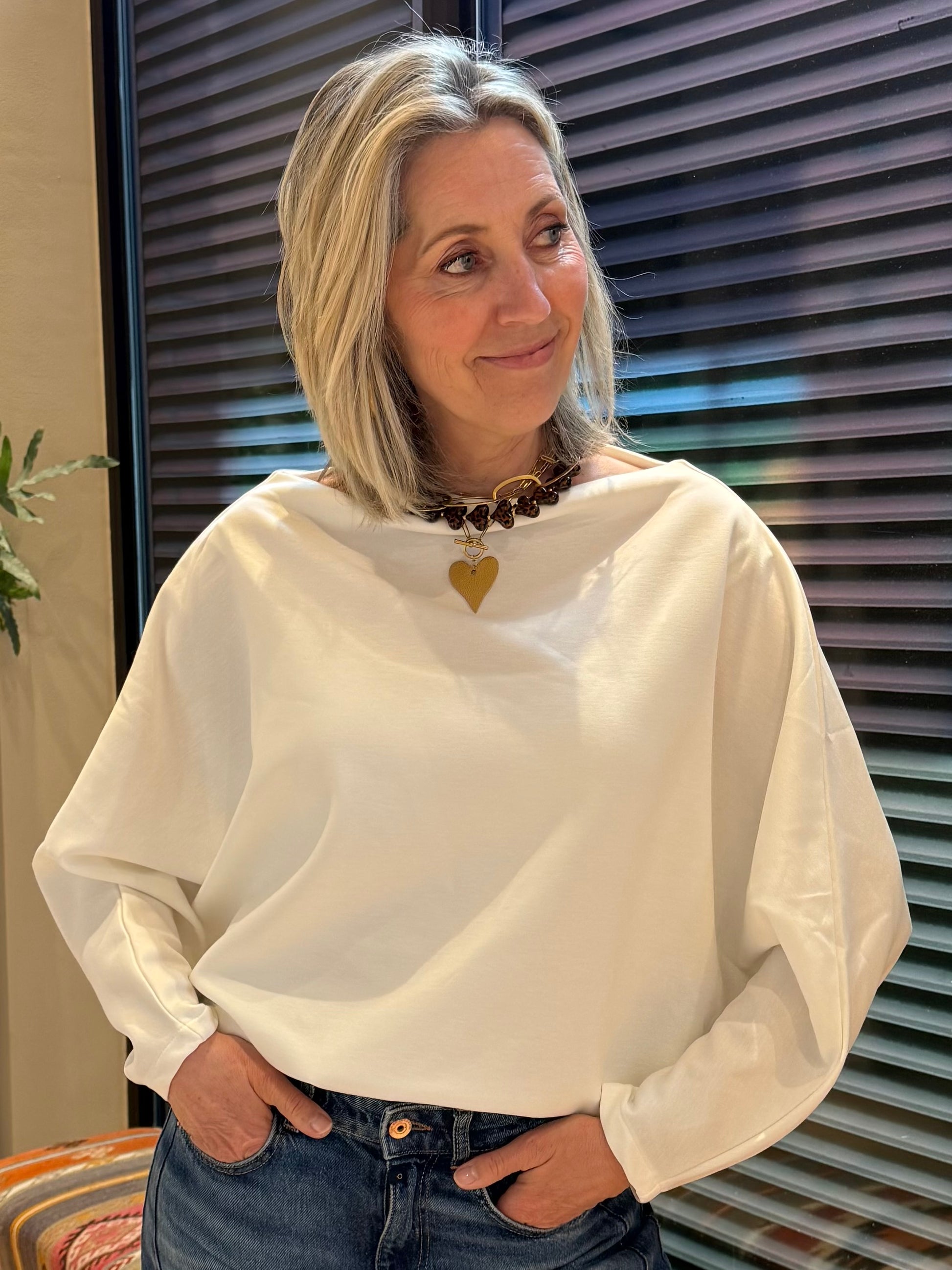 Azzurro Sweater Gaby Offwhite - Peet kleding