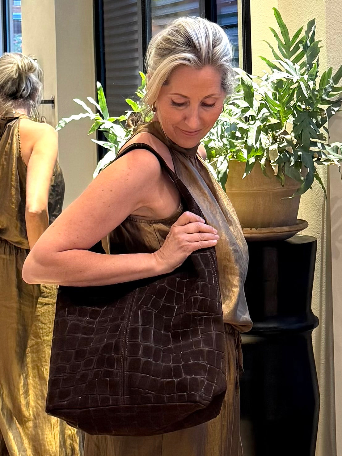 Tas Loreen Croco Bruin