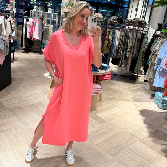 Azzurro Jurk Adi V-Hals Roze