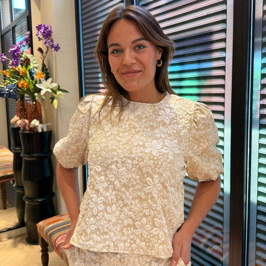 Azzurro Top Jade Beige - Peet kleding