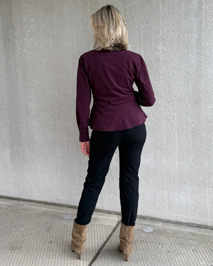 Triple Nine - Travel Blouse Simona Aubergine - 5950 - Peet kleding