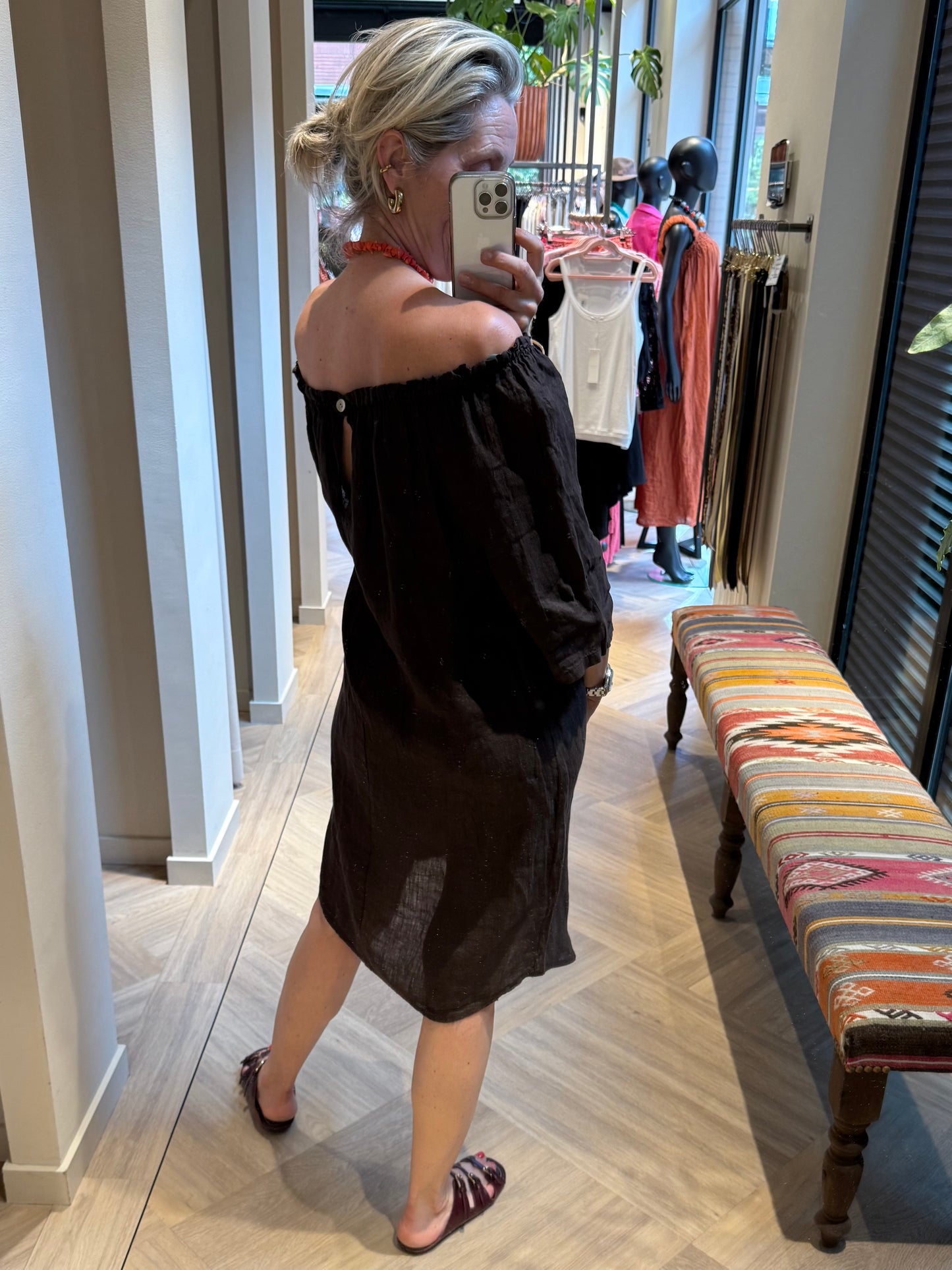 Jurk Maartje Linnen Bruin