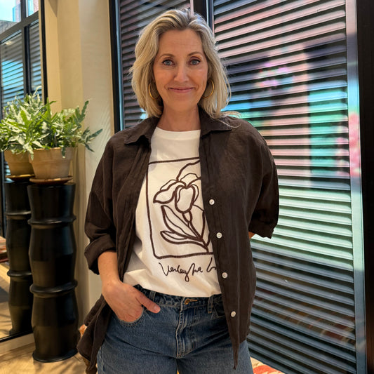Linnen Blouson Kalinda Donkerbruin - Peet kleding