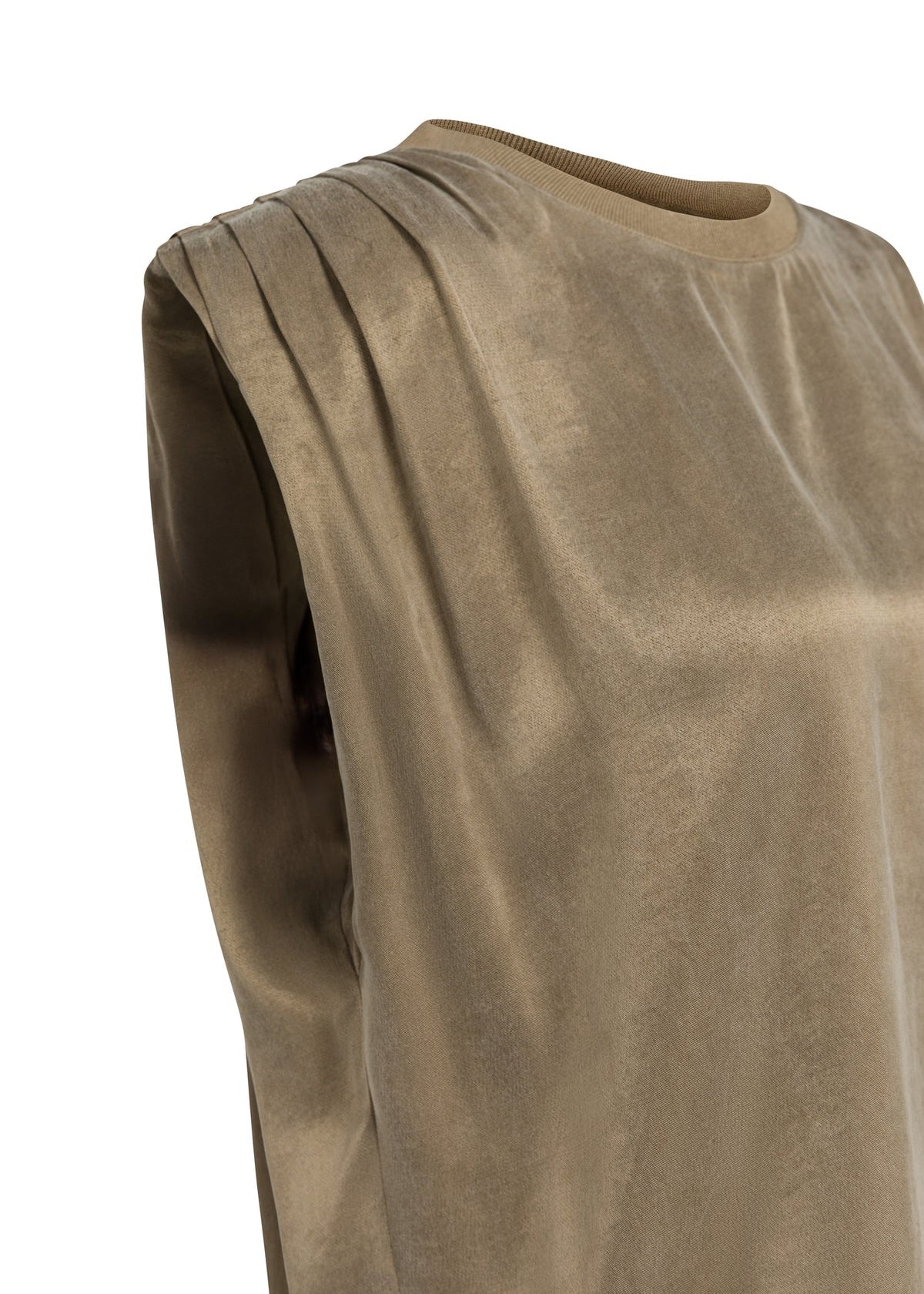 Yaya Top Silk Teak Brown