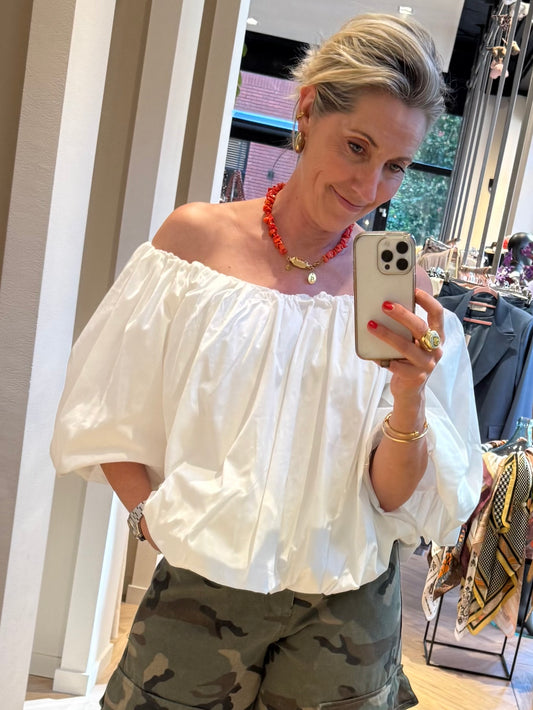 Azzurro Blouse Eef Wit - Peet kleding