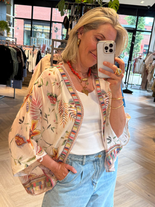 Kimono Silky Bloemen print - Peet kleding