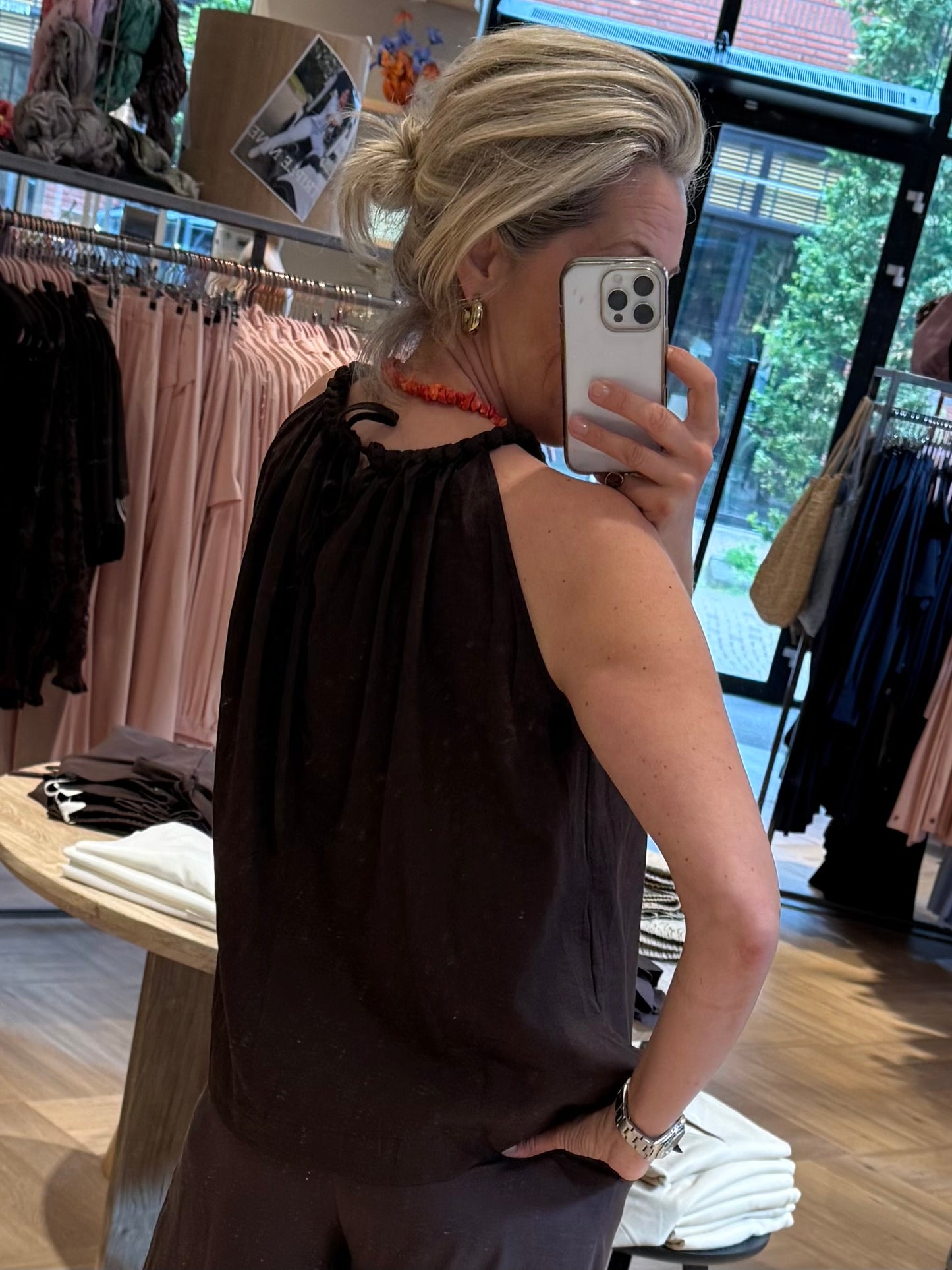 Yaya Halter Top Bruin - Peet kleding