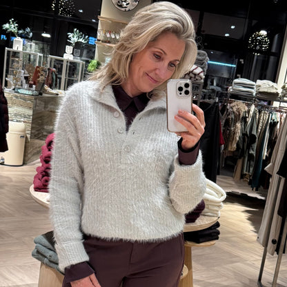 Yaya Mesh Top Aubergine - Peet kleding