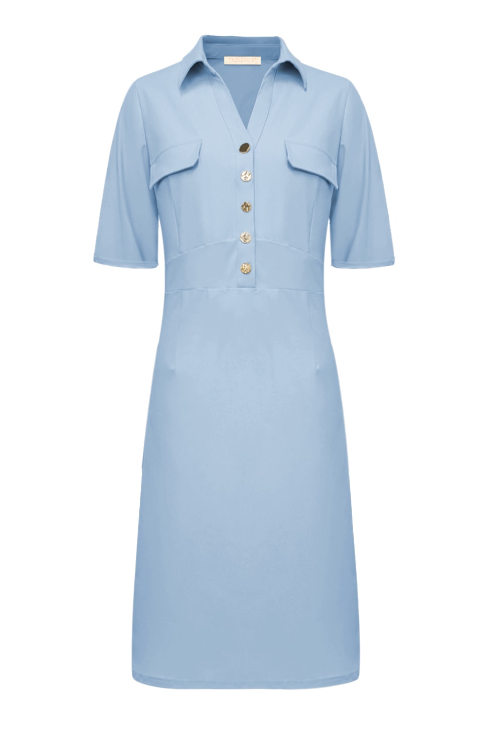 Triple Nine Travel Jurk Valerie Lichtblauw - 51827 - Peet kleding