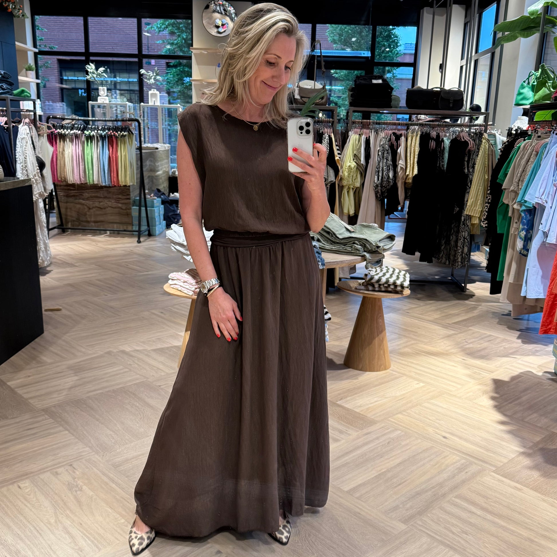 Set Rok Top Silvia Bruin - Peet kleding