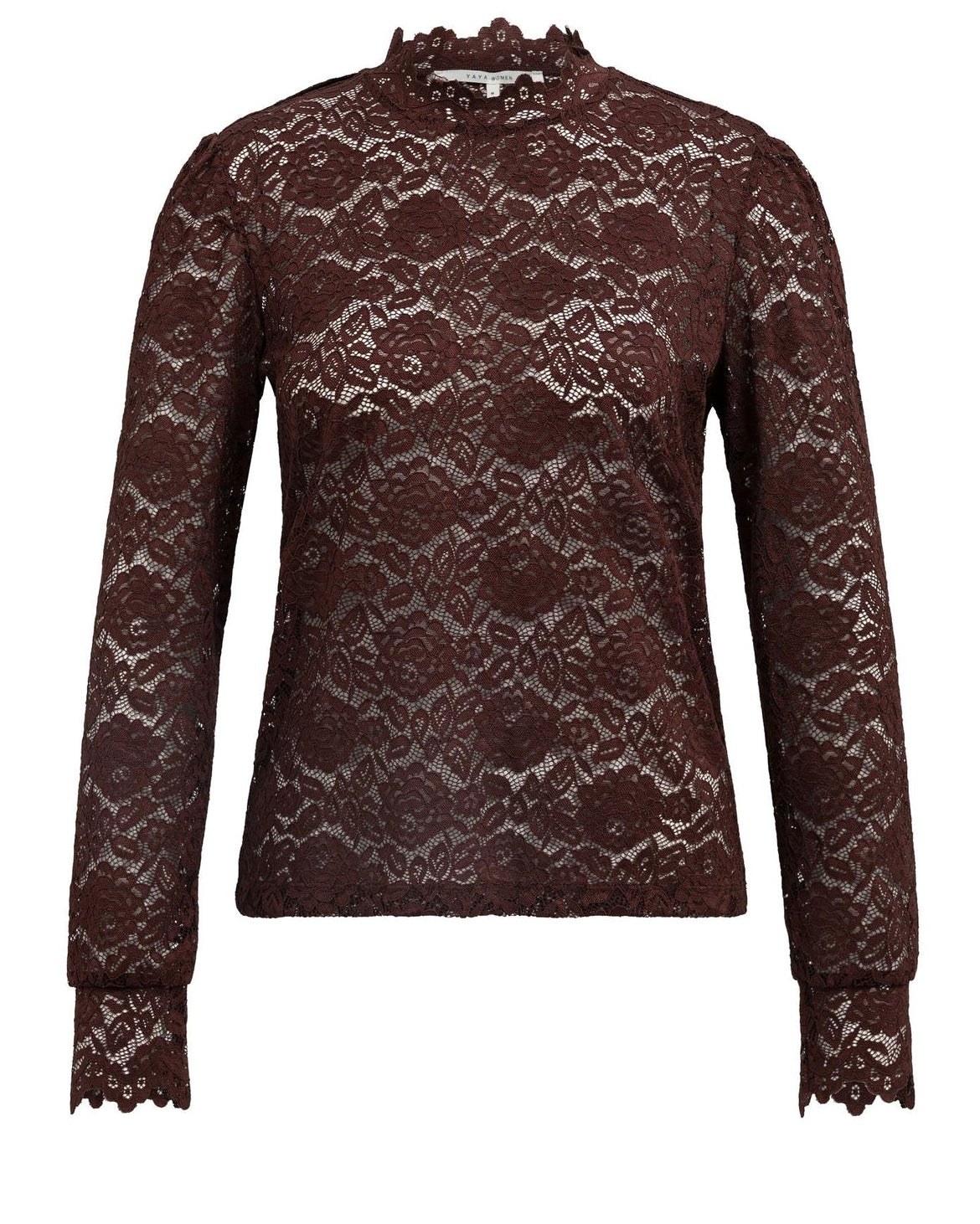 Yaya Lace Top Chocolat Red - Peet kleding
