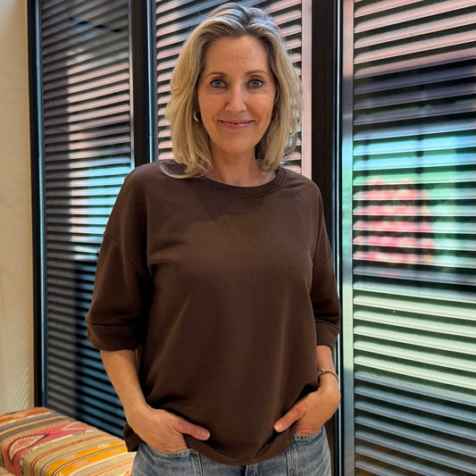 Azzurro Sweater Mia Donkerbruin - Peet kleding