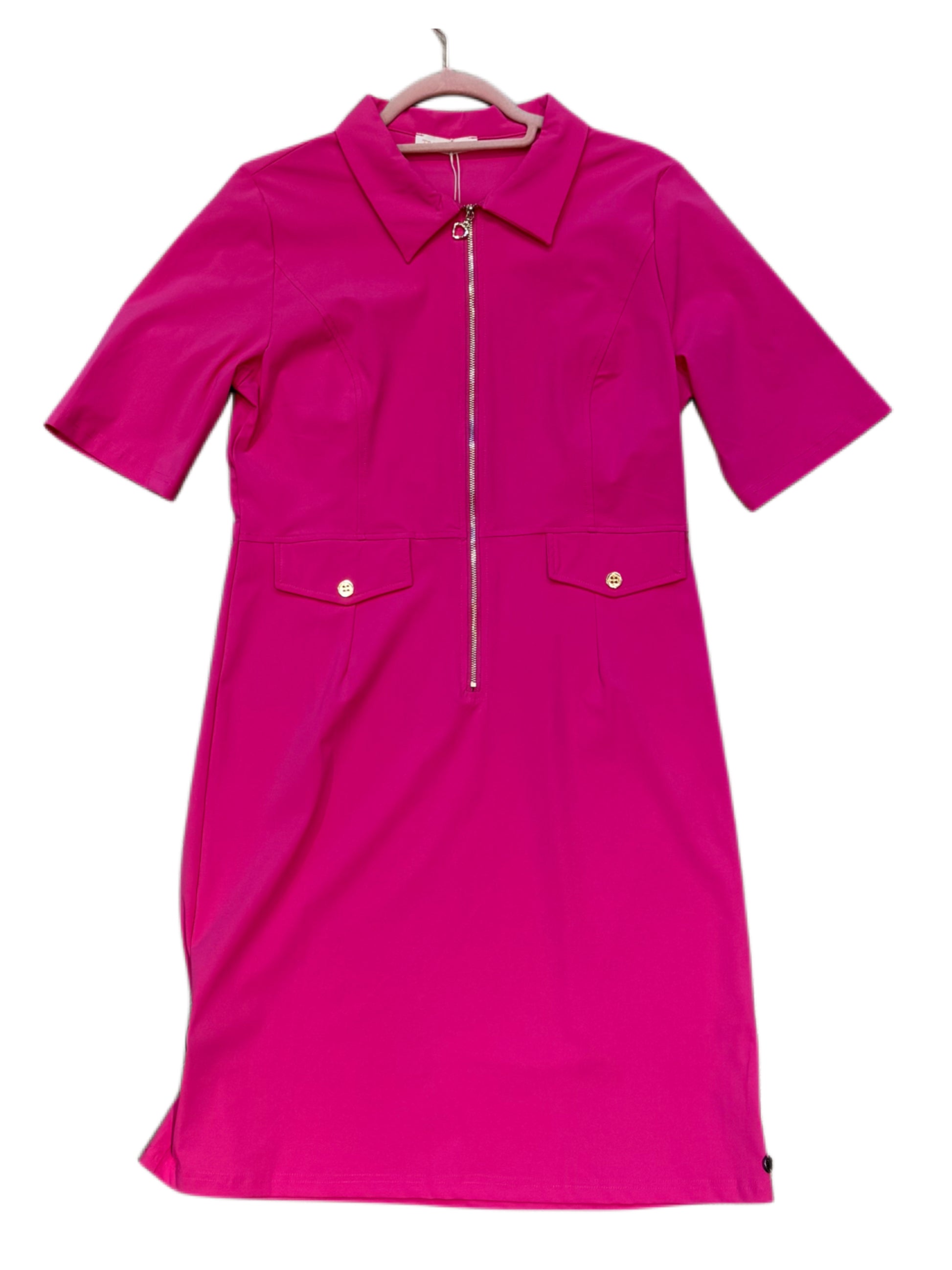 Triple Nine Travel Jurk Celin Fuchsia - 51808 - Peet kleding
