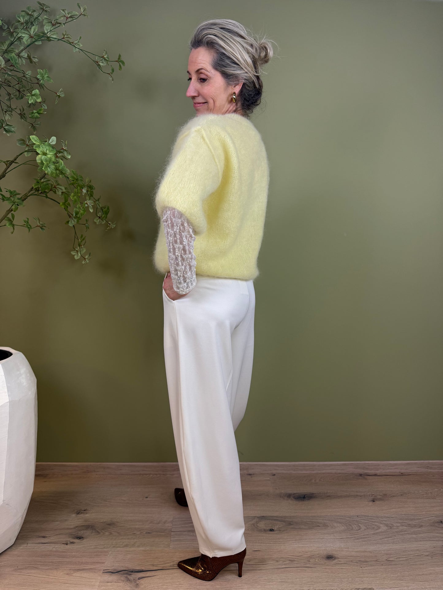 Ambika Broek Nina Barrel Offwhite - Peet kleding