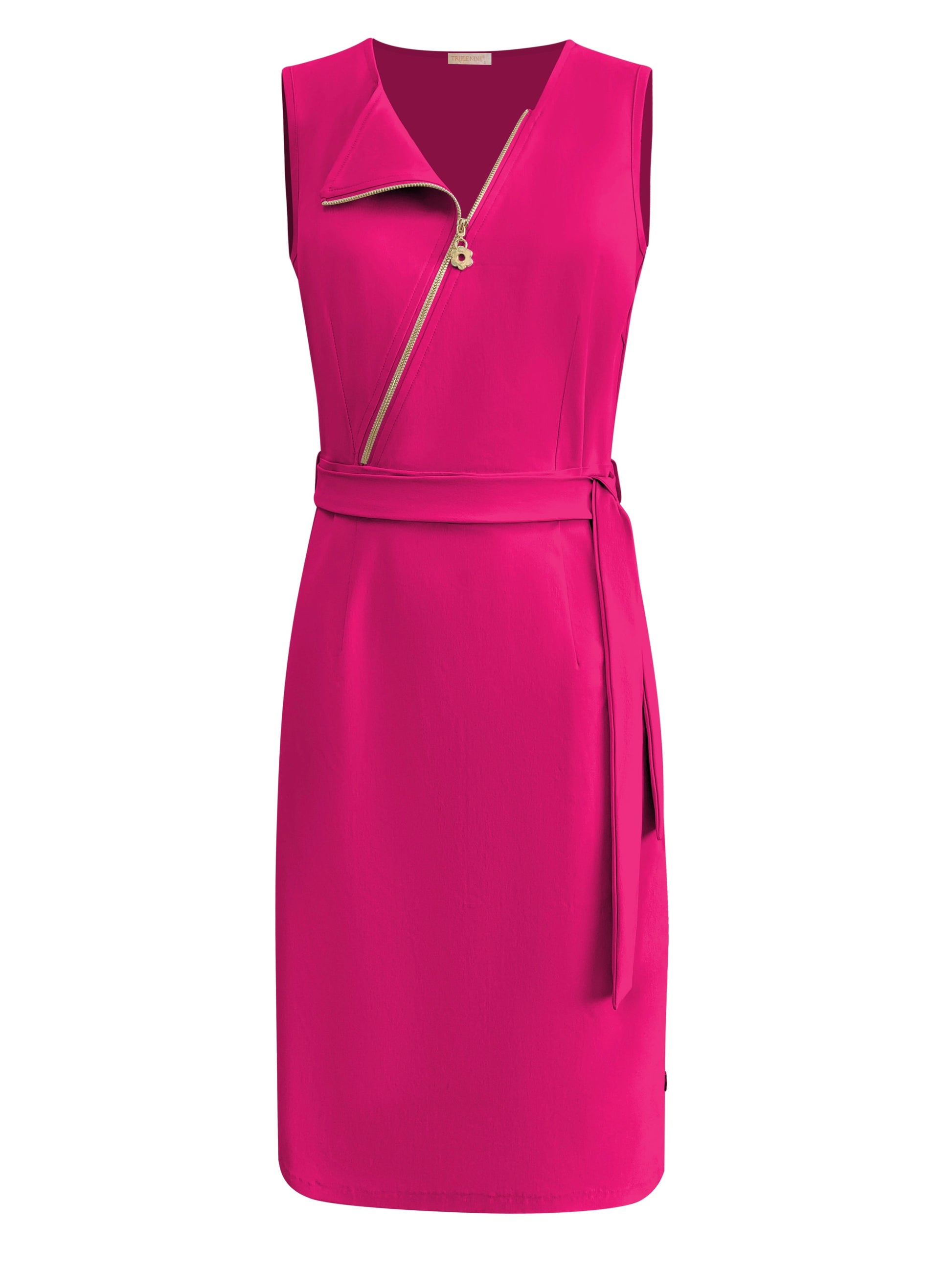 Triple Nine Travel Jurk Rosalie Fuchsia - 51820 - Peet kleding