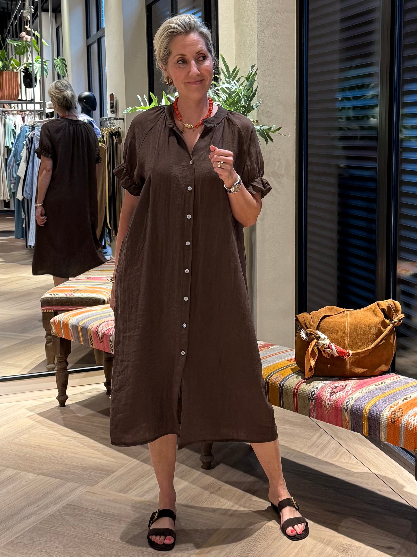 Jurk Amber Bruin - Peet kleding
