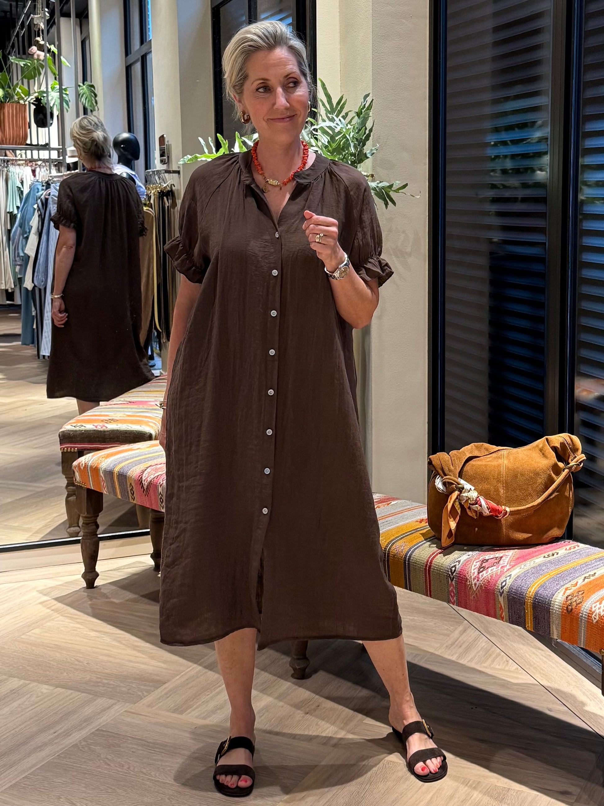 Jurk Amber Bruin - Peet kleding