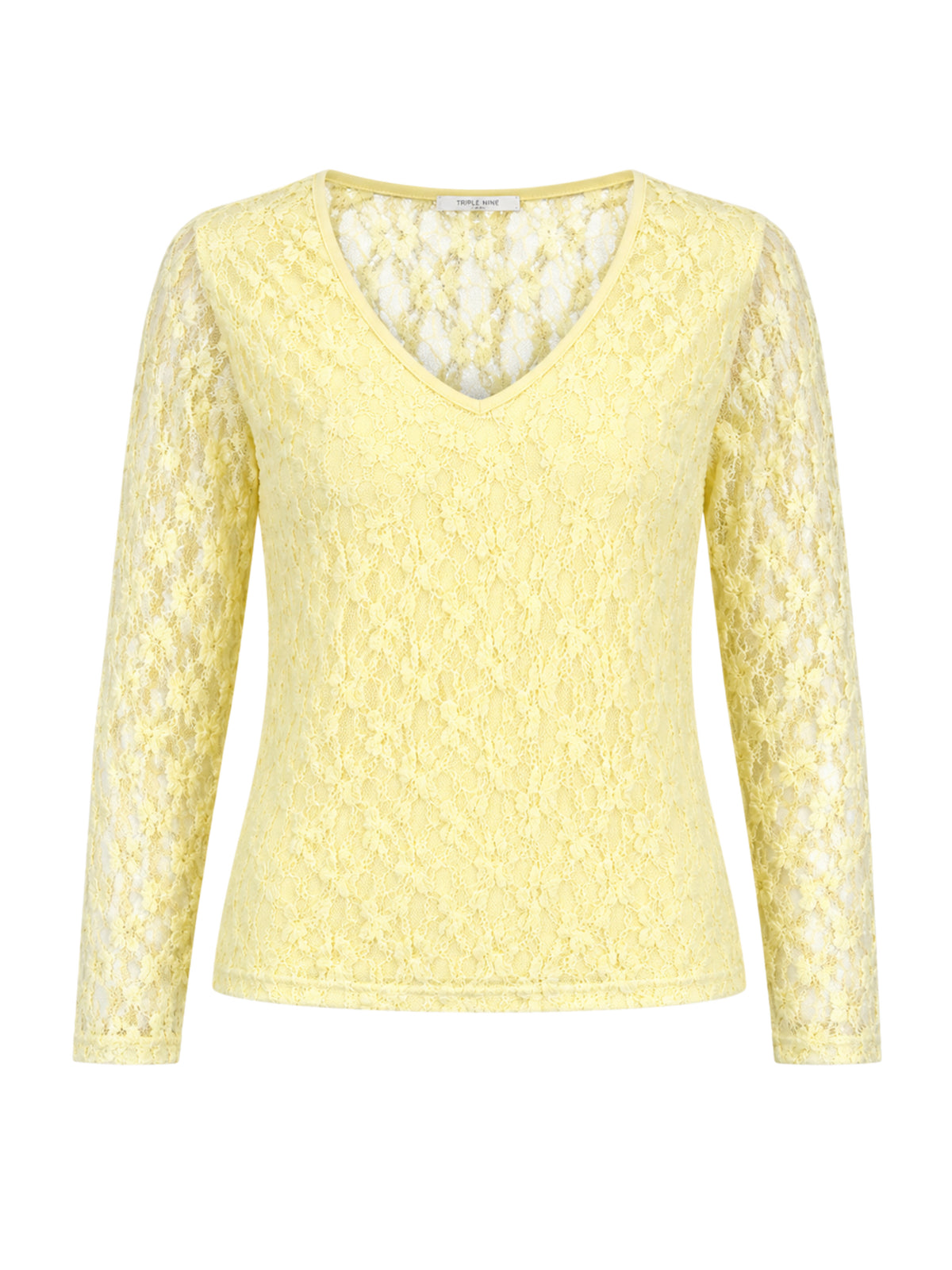 Triple Nine - Kanten Top Lucy Zachtgeel - Peet kleding
