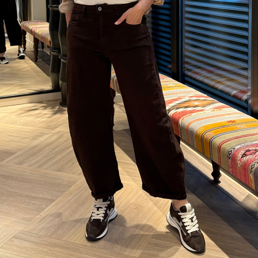 Azzurro Broek Barrel Bruin - Peet kleding