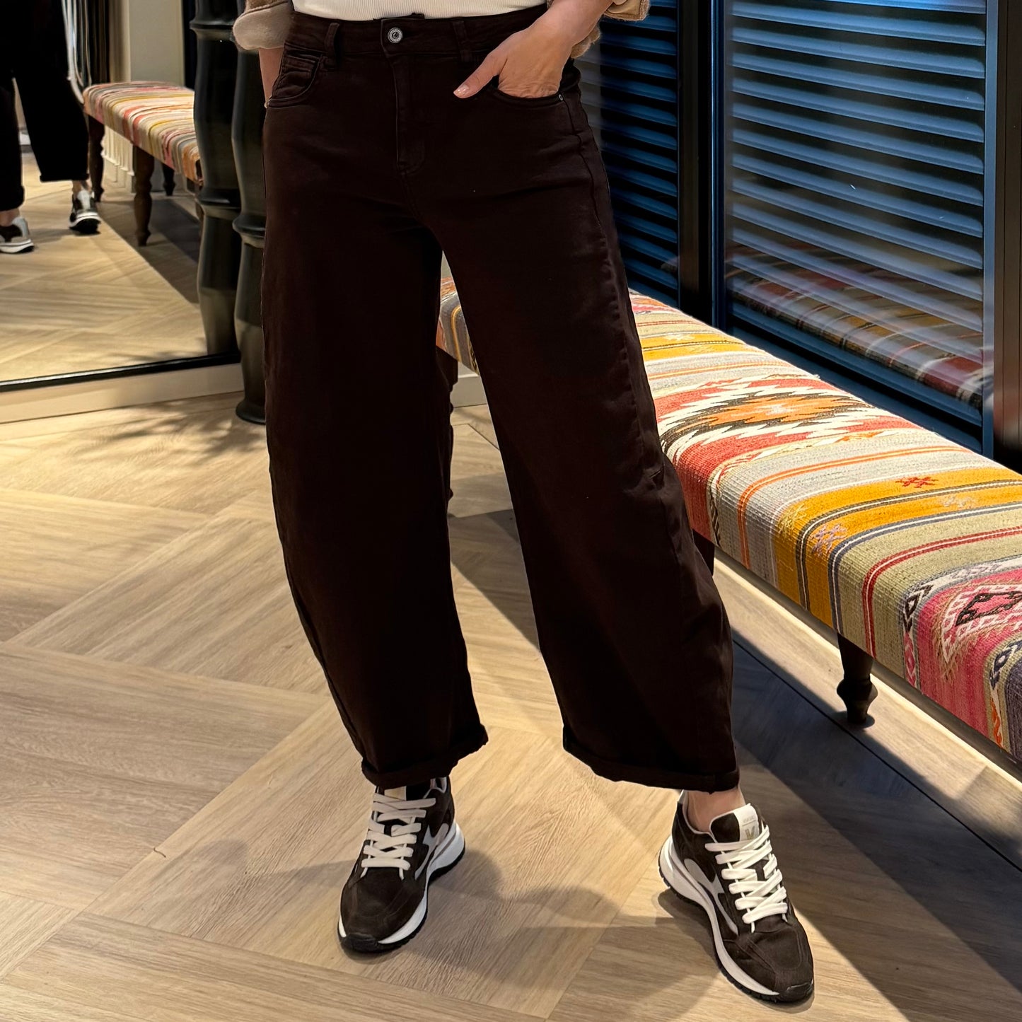 Azzurro Broek Barrel Bruin - Peet kleding