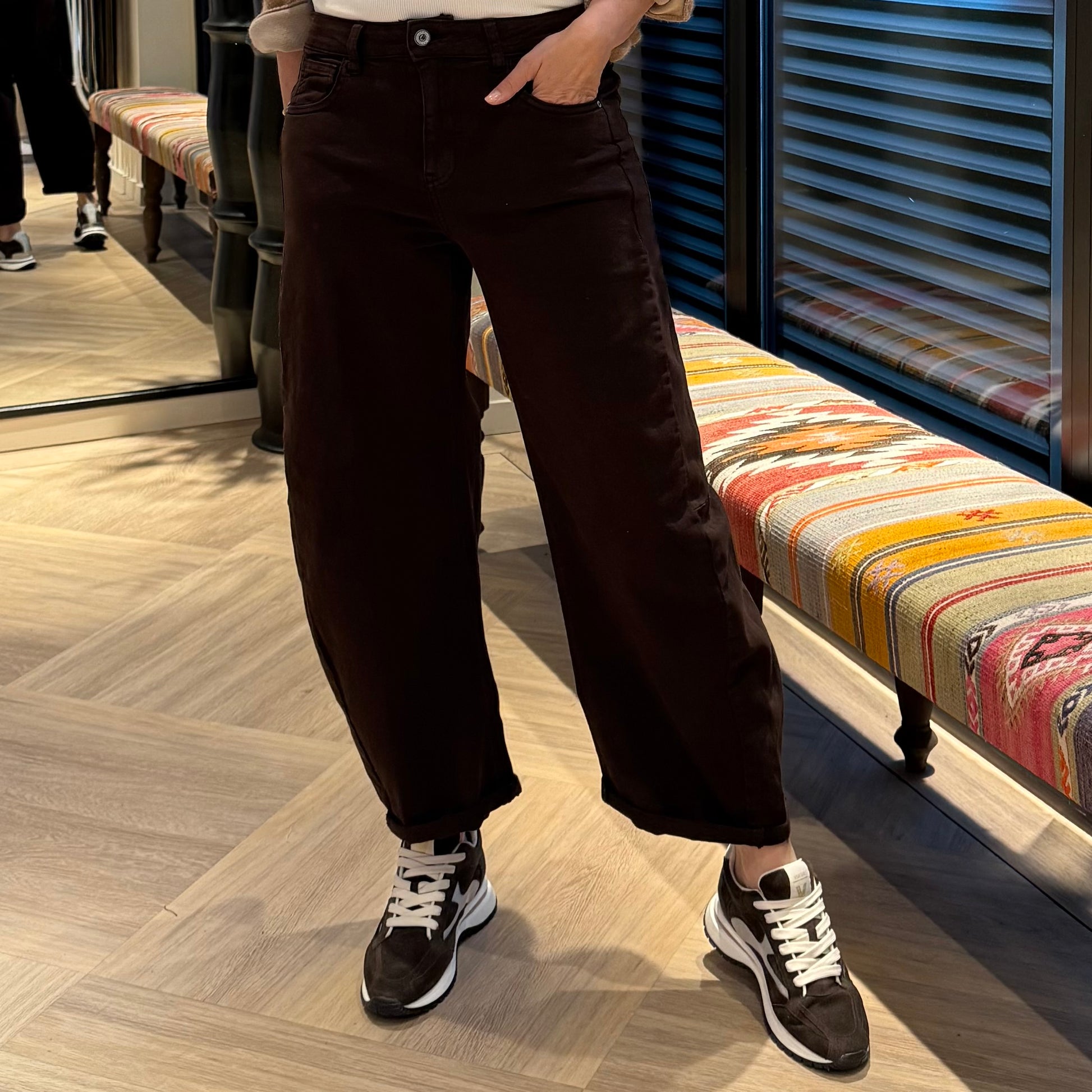 Azzurro Broek Barrel Bruin - Peet kleding