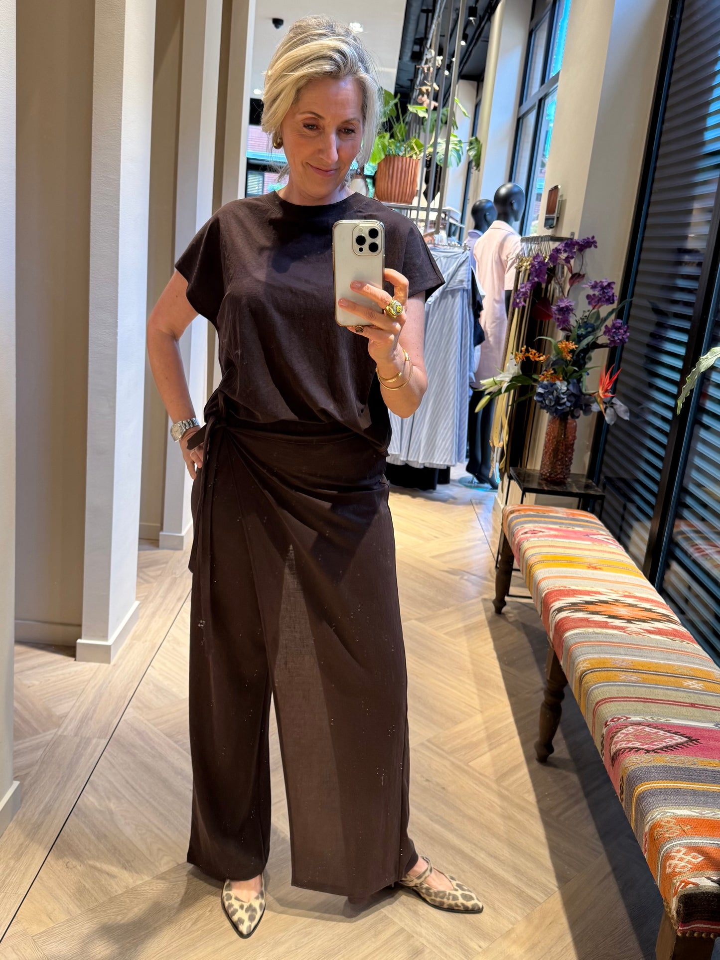 Yaya Shirt Kapmouw Bruin - Peet kleding